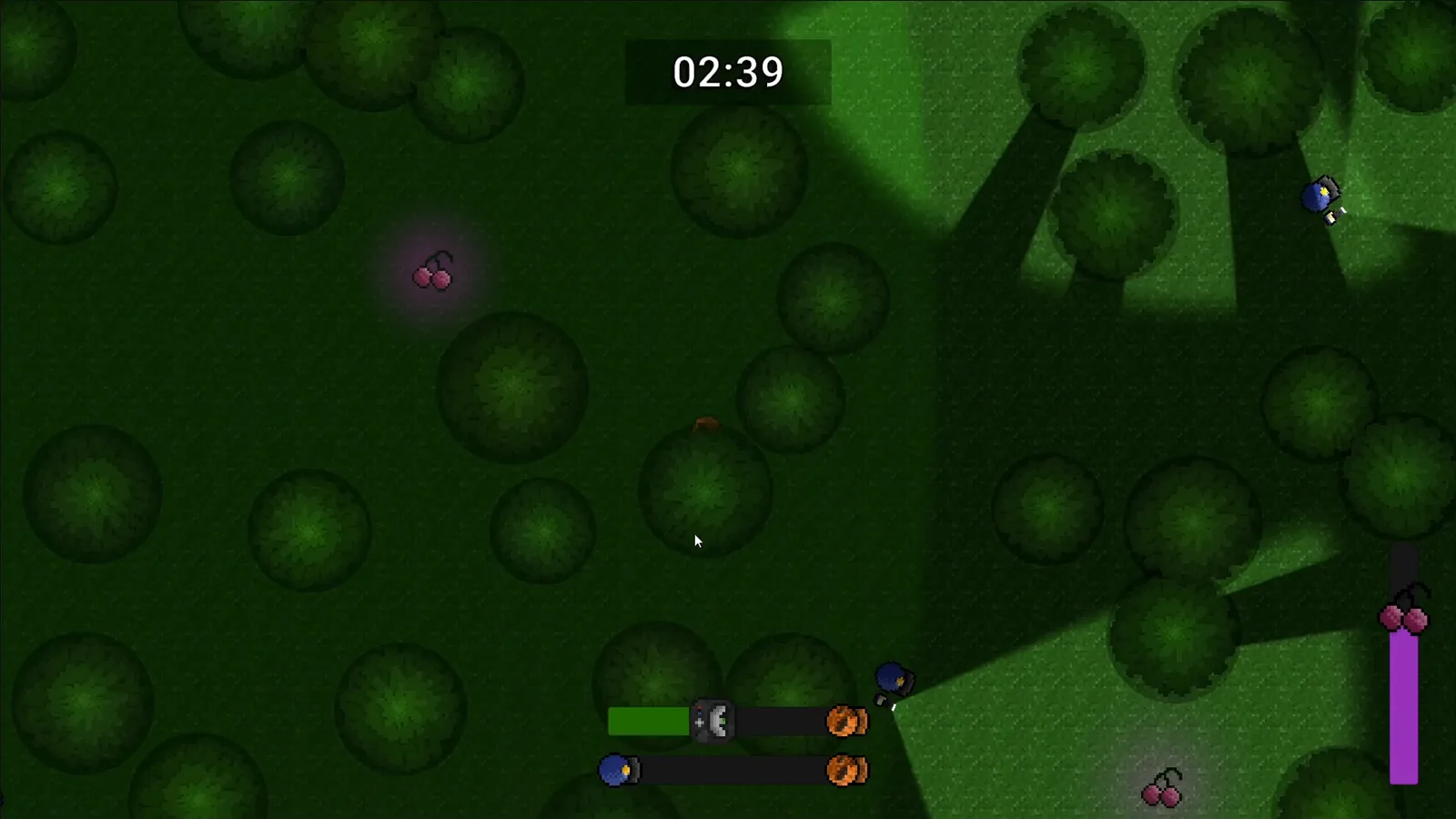 Wanted: officers sweeping flashlight beams through a dark forest, throwing long shadows